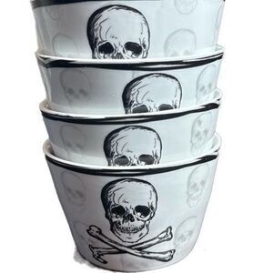 Set of 4 222 Fifth Halloween 4-1/2" Ceramic Appetizer Snack Bowls